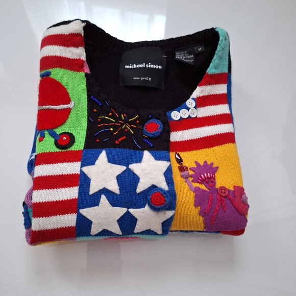 MIchael Simon Americana Short Sleeve Knit Cardigan - Picture 10 of 10